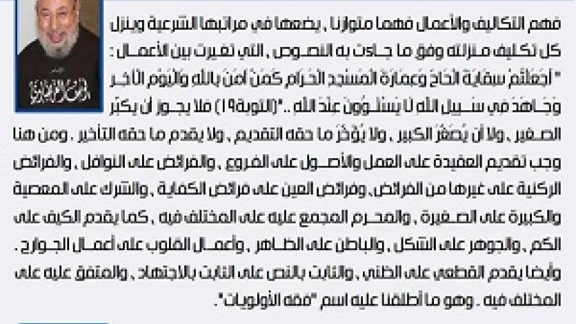 معالم الوسطية الإسلامية (4) وضع التكاليف في مراتبها الشرعية