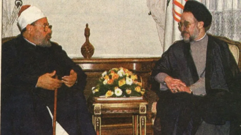 الرئيس خاتمي يستقبل الشيخ القرضاوي