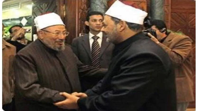 القرضاوى يلتقى شيخ الأزهر ويحث المصريين على المشاركة بالانتخابات