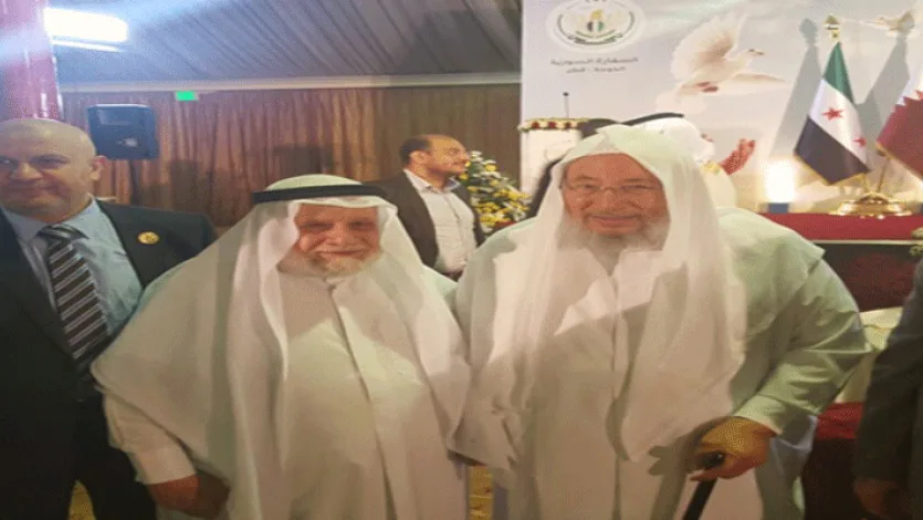 القرضاوي بحفل الذكرى الخامسة للثورة السورية